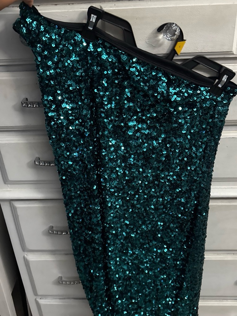 Lulu's Teal Sequin Maxi Skirt